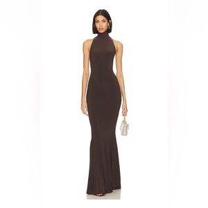 Norma Kamali Chocolate Sleeveless Maxi Dress